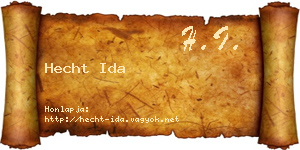 Hecht Ida névjegykártya